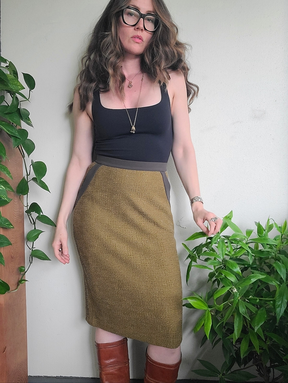 The Shimmering Avocado St John Pencil Skirt M